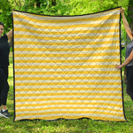 Yellow Striped Pattern Print Quilt