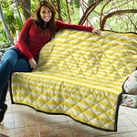 Yellow Striped Pattern Print Quilt