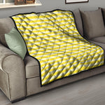 Yellow Striped Pattern Print Quilt