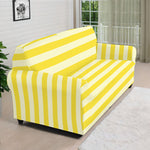 Yellow Striped Pattern Print Sofa Cover