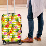 Yellow Striped Pineapple Pattern Print Luggage Cover GearFrost