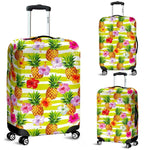 Yellow Striped Pineapple Pattern Print Luggage Cover GearFrost