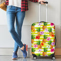 Yellow Striped Pineapple Pattern Print Luggage Cover