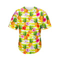 Yellow Striped Pineapple Pattern Print Men's Baseball Jersey