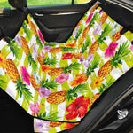 Yellow Striped Pineapple Pattern Print Pet Car Back Seat Cover