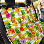 Yellow Striped Pineapple Pattern Print Pet Car Back Seat Cover