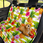 Yellow Striped Pineapple Pattern Print Pet Car Back Seat Cover