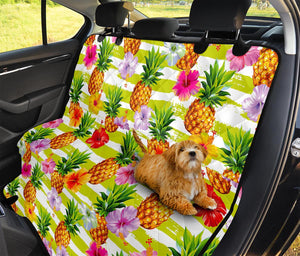 Yellow Striped Pineapple Pattern Print Pet Car Back Seat Cover