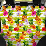 Yellow Striped Pineapple Pattern Print Pet Car Back Seat Cover