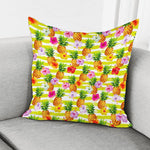Yellow Striped Pineapple Pattern Print Pillow Cover
