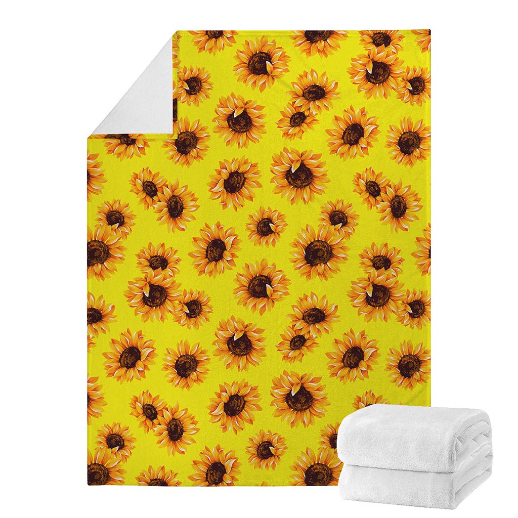 Yellow Sunflower Pattern Print Blanket