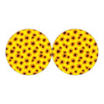 Yellow Sunflower Pattern Print Car Coasters