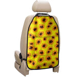 Yellow Sunflower Pattern Print Car Seat Organizers