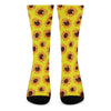 Yellow Sunflower Pattern Print Crew Socks