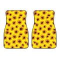 Yellow Sunflower Pattern Print Front Car Floor Mats