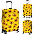 Yellow Sunflower Pattern Print Luggage Cover GearFrost