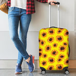 Yellow Sunflower Pattern Print Luggage Cover GearFrost