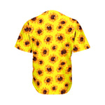 Yellow Sunflower Pattern Print Men's Baseball Jersey