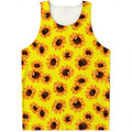 Yellow Sunflower Pattern Print Men's Tank Top