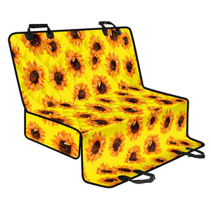 Yellow Sunflower Pattern Print Pet Car Back Seat Cover