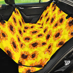 Yellow Sunflower Pattern Print Pet Car Back Seat Cover