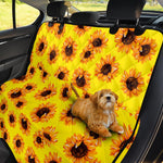 Yellow Sunflower Pattern Print Pet Car Back Seat Cover