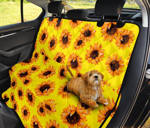 Yellow Sunflower Pattern Print Pet Car Back Seat Cover