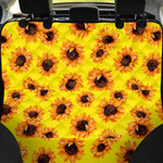 Yellow Sunflower Pattern Print Pet Car Back Seat Cover