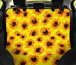 Yellow Sunflower Pattern Print Pet Car Back Seat Cover