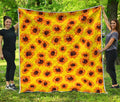 Yellow Sunflower Pattern Print Quilt