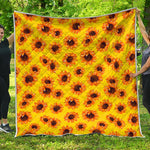 Yellow Sunflower Pattern Print Quilt
