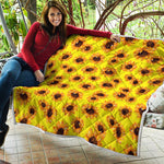 Yellow Sunflower Pattern Print Quilt