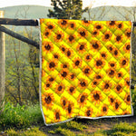 Yellow Sunflower Pattern Print Quilt