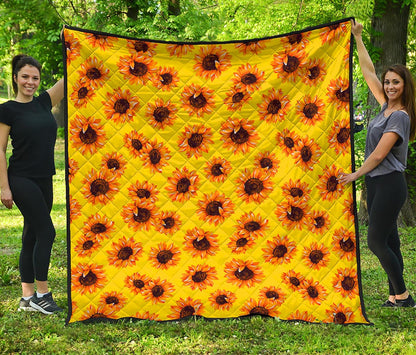 Yellow Sunflower Pattern Print Quilt