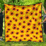 Yellow Sunflower Pattern Print Quilt