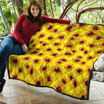 Yellow Sunflower Pattern Print Quilt