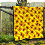 Yellow Sunflower Pattern Print Quilt
