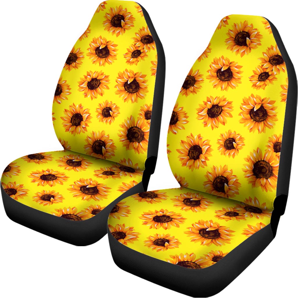 Yellow Sunflower Pattern Print Universal Fit Car Seat Covers