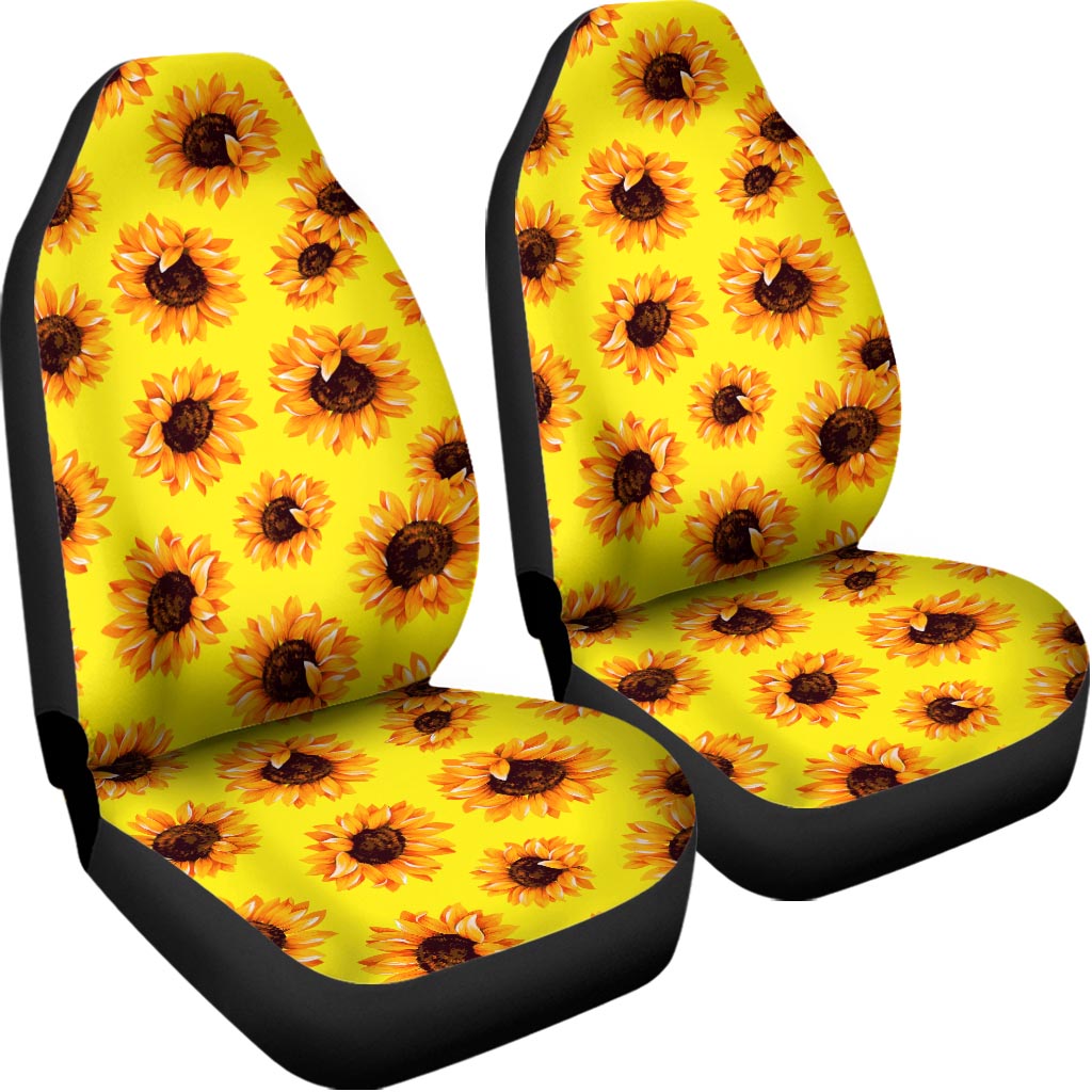 Yellow Sunflower Pattern Print Universal Fit Car Seat Covers