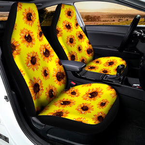 Yellow Sunflower Pattern Print Universal Fit Car Seat Covers