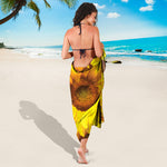 Yellow Sunflower Print Beach Sarong Wrap