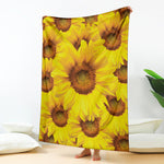 Yellow Sunflower Print Blanket