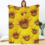 Yellow Sunflower Print Blanket