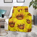 Yellow Sunflower Print Blanket