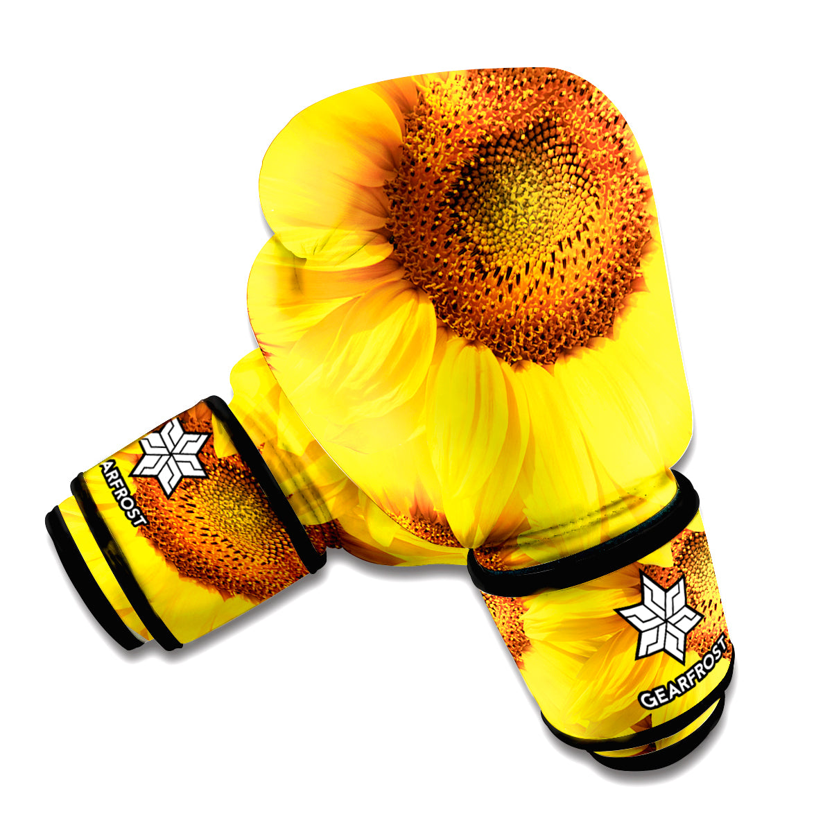 Yellow Sunflower Print Boxing Gloves