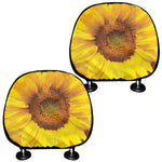 Yellow Sunflower Print Car Headrest Covers