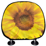 Yellow Sunflower Print Car Headrest Covers