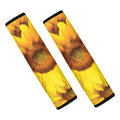 Yellow Sunflower Print Car Seat Belt Covers