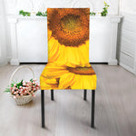 Yellow Sunflower Print Dining Chair Slipcover
