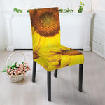 Yellow Sunflower Print Dining Chair Slipcover